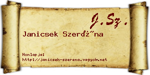 Janicsek Szeréna névjegykártya